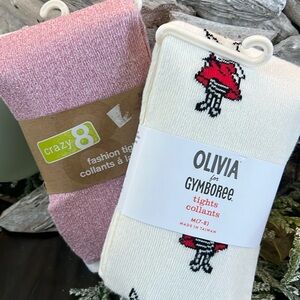 Crazy8 footed tights and Gymboree footed tights  size 7/8